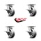 Service Caster 5 Inch Kingpinless V Groove Semi Steel Wheel Swivel Caster Set with Brakes SCC SCC-KP30S520-VGR-SLB-4 - alternate 6